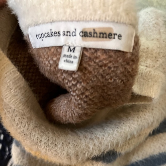 cupcakes & cashmere Sweater - Women's Medium Tan Cream - Leopard Stripes - Picture 10 of 10